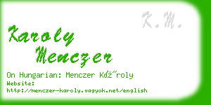 karoly menczer business card